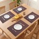 thumbnail image 3 of Juego de 6 Manteles Individuales de Cuero para Decoración de Mesa de Cocina y Comedor, Manteles Individuales Imitación Tejido Marrón 45*30cm, 3 of 6