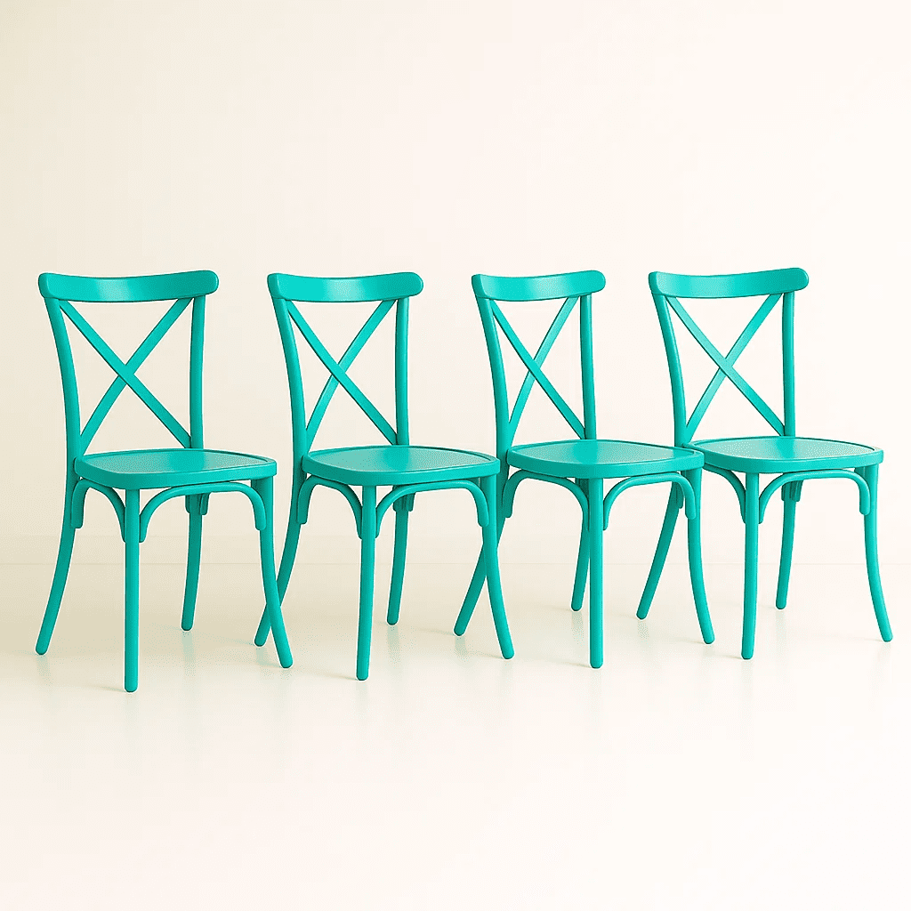 Klik Muebles - Pack 4 Sillas De Terraza O Comedor Crossback Danubio - Menta