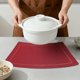 thumbnail image 4 of Juego de 6 manteles individuales de cuero en forma de cuña para cocina, lavables, resistentes al calor, manteles individuales limpiables, color burdeos, 20.1x11.8 pulgadas, 4 of 6