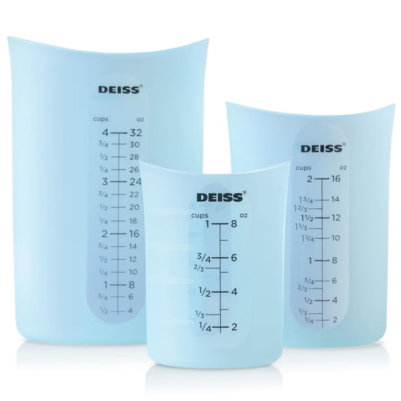 Set de Tazas Medidoras Deiss PRO de Silicona 3 Piezas