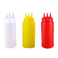 Magideal - Contenedor De Para Botellas De Ketchup, 3 Uds., Botellas De De 3 Agujeros, Utensilios De Cocina, Tarro De , Dispensador De , 360Ml
