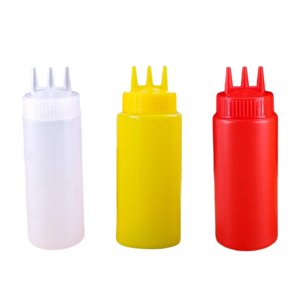 Magideal - Contenedor De Para Botellas De Ketchup, 3 Uds., Botellas De De 3 Agujeros, Utensilios De Cocina, Tarro De , Dispensador De , 360Ml