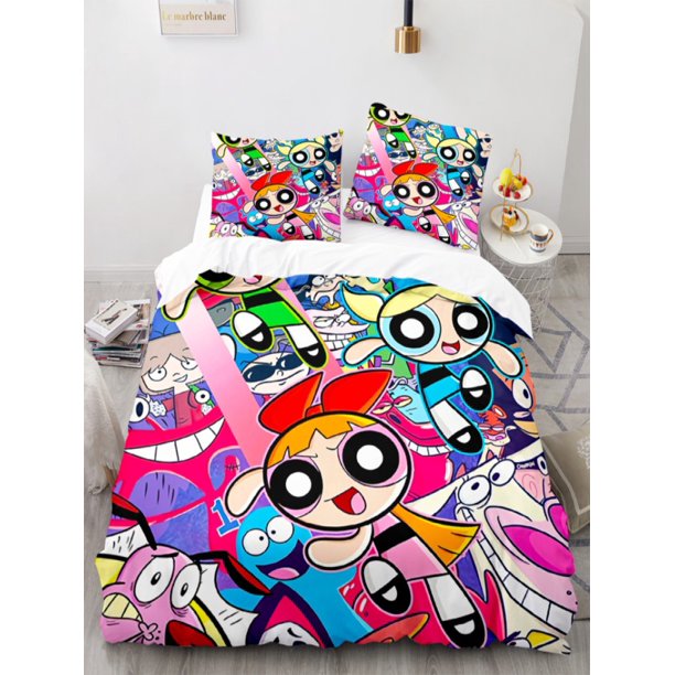 Powerpuff Girls cartoon bedding set 3D printing super soft and comfortable Duvet Cover bedroom decoration Bed Sheets