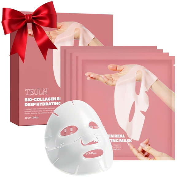 Mascarilla facial TEULN Bio‑colágeno hidratante - paquete de 4