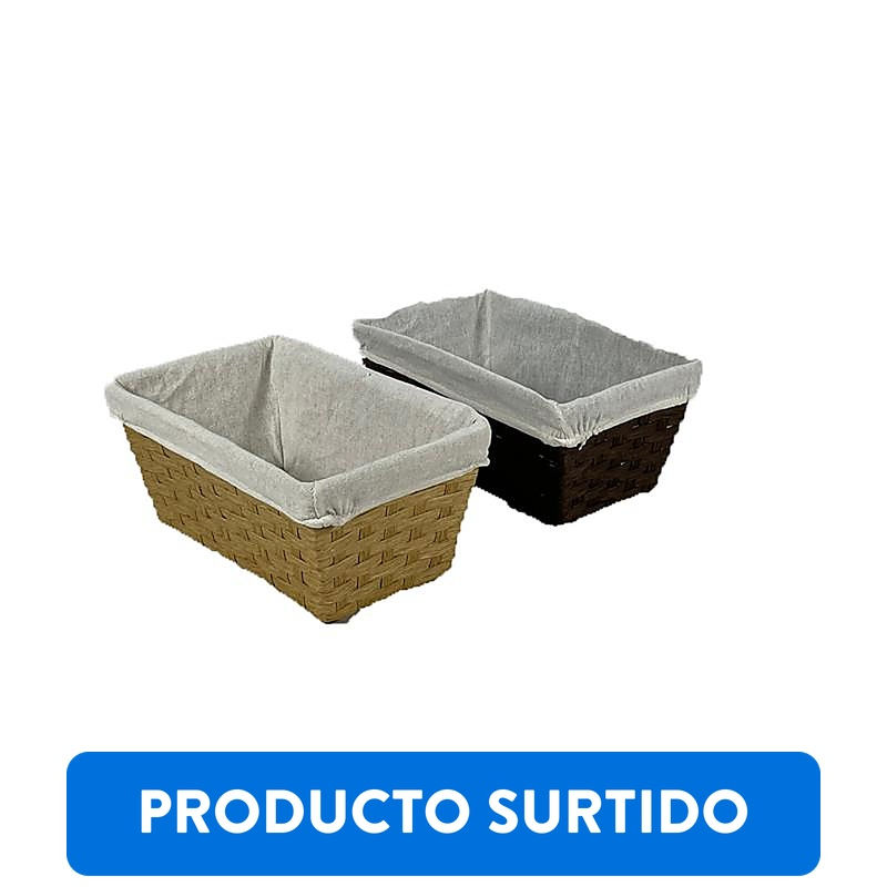 Haus - Canasto Rectangular Con Tela, Producto Surtido