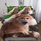 thumbnail image 1 of Juego de funda nórdica Monkey Gorilla, juego de ropa de cama 3D con estampado animal, juego de funda de edredón, funda de colcha de microfibra, juego de 3 piezas, funda de edredón con cierre, 1 of 3