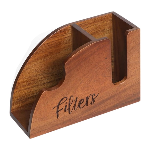 Soporte para filtros de café, caja de soporte, diseño retro, decoración, organizador, estante de almacenamiento de filtros de café cónicos para mesa,