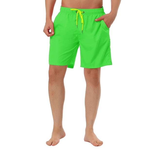 INSPIRE CHIC Pantalones Cortos de Tabla Sólidos para Hombre de Secado Rápido con Forro de Malla y Bolsillos 34 Verde