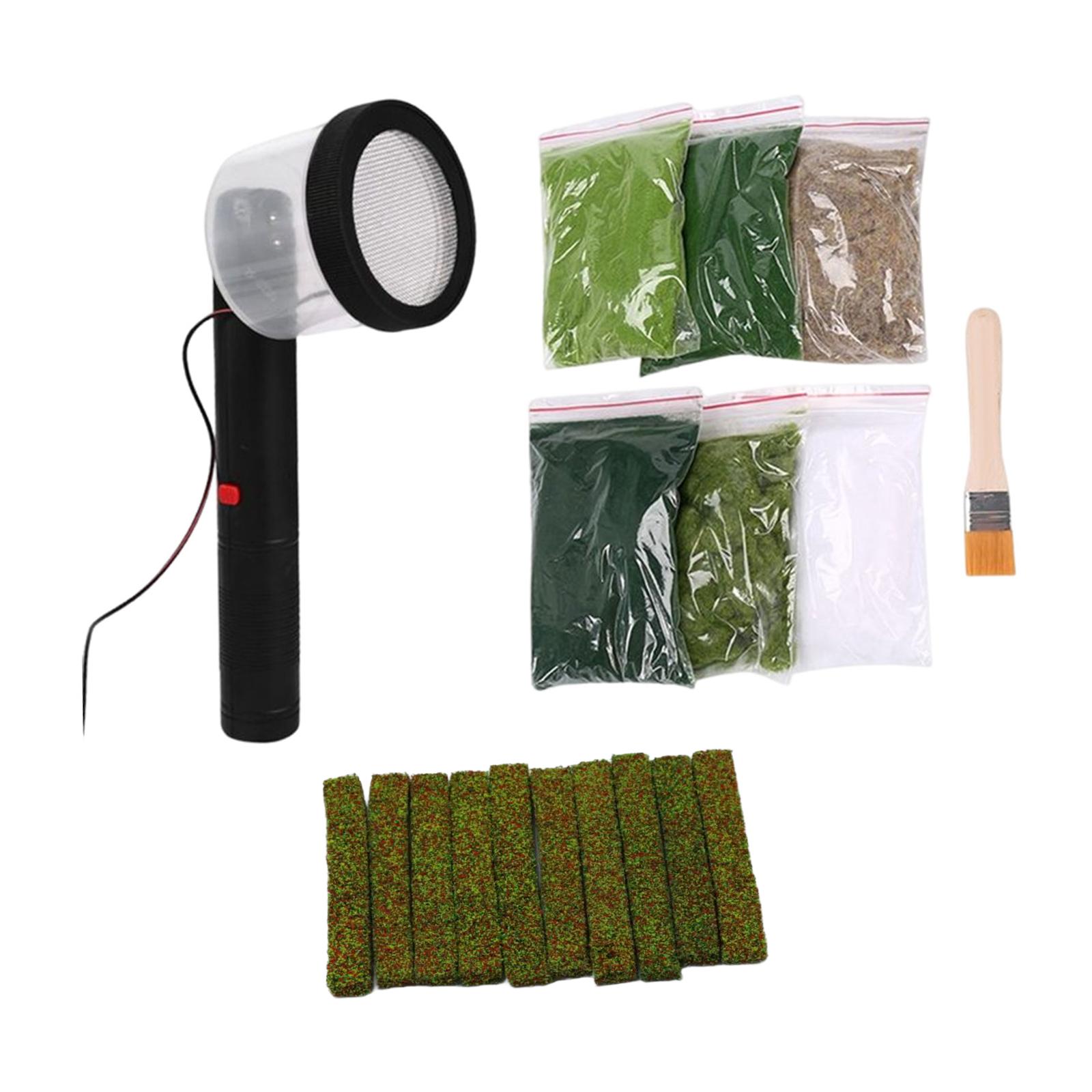 Magideal - Aplicadores De Césped Estático Flocado De Césped Estático Con 6 Bolsas De Césped Estático, 10 Kits De Flocado De Arbustos Máquina De Flocado Estático