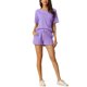 thumbnail image 1 of INSPIRE CHIC Conjunto de salón de punto waffle para mujer, pijama de manga corta con bolsillos, mezcla de algodón suave para primavera verano, M, púrpura claro, 1 of 6