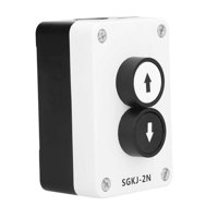 Ioensy - Sgkj-2N Caja De Interruptores De Botón Arriba Abajo Accesorio De Botón Blanco Y Negro