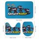 thumbnail image 3 of Niños ninja-theme 4-Piece Shower Curtain Set with Rugs, Waterproof Bathroom Decor Set Includes Bath Mat, U-Shaped Rug, Toilet Lid Cover and Curtain with Hooks, 3 of 6