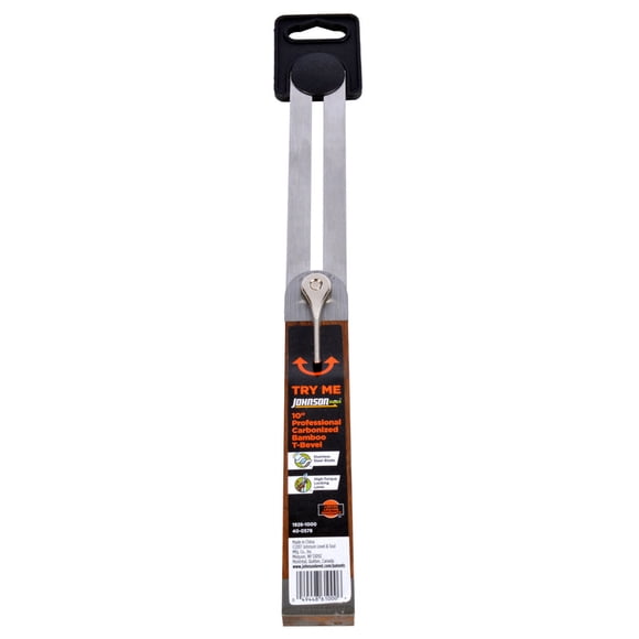 T-Bevel Johnson de 25,4 cm de acero inoxidable ajustable con bambú