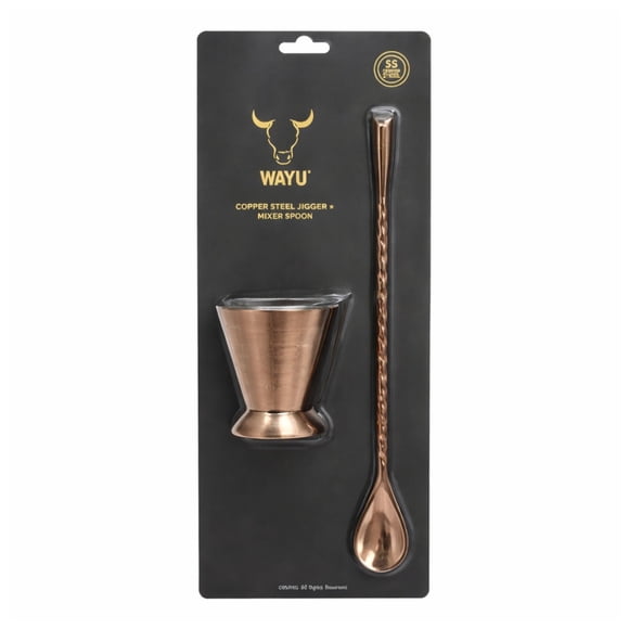 Set Medidor y Cuchara Copper Line Wayu Cocteleria Cocina