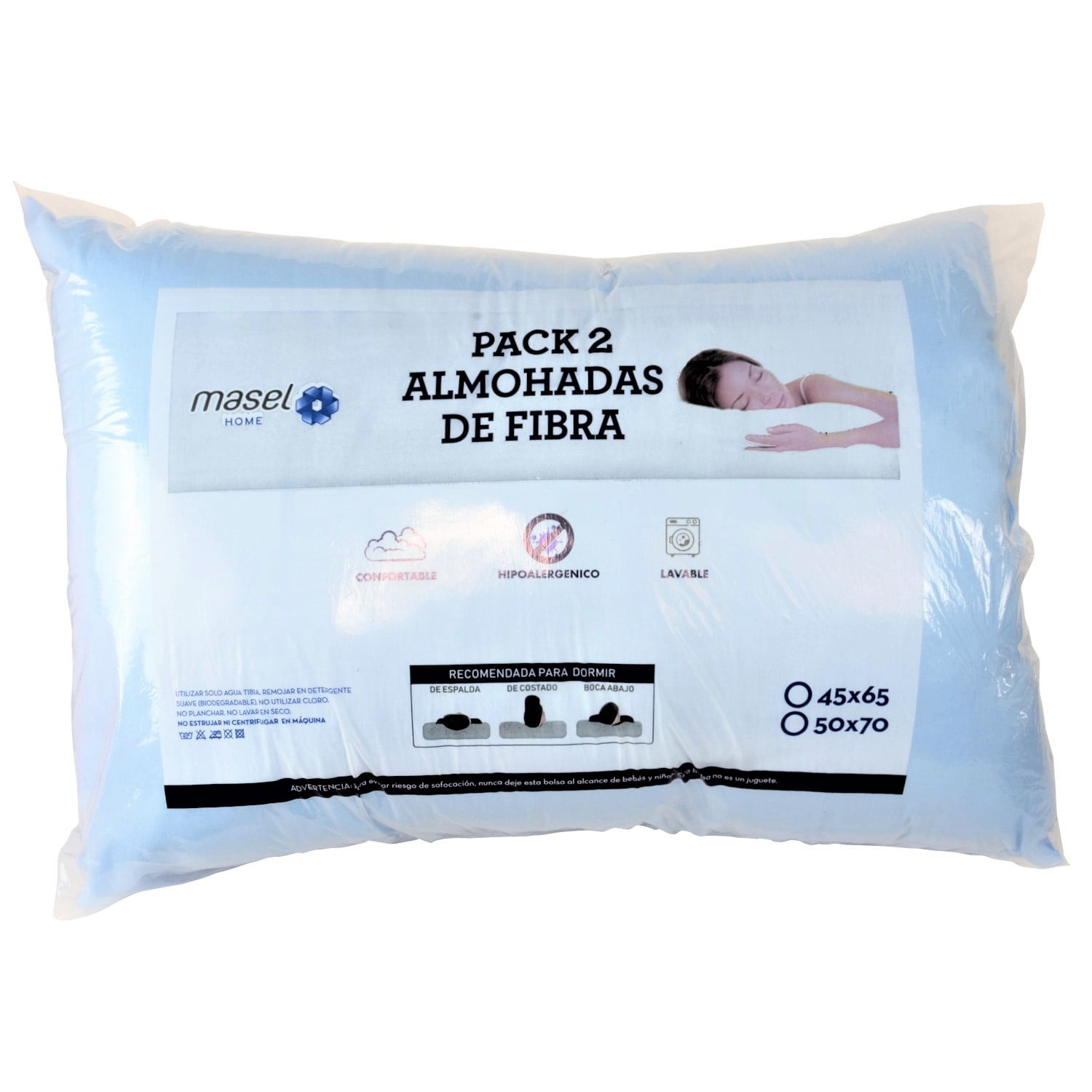 Masel - Set 2 Almohadas Premium Eco Colores 50x70 Calipso