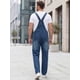 thumbnail image 3 of INSPIRE CHIC Mono de mezclilla para hombre con tirantes ajustables, peto casual 32 azul oscuro, 3 of 6
