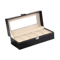 Ioensy - Organizador De Relojes Para Hombre, Vitrina Negra Para Reloj De Pulsera, Collar, Pendientes