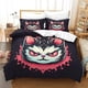 thumbnail image 1 of Juego de ropa de cama con logo de gato, estampado suave, transpirable, resistente a la decoloración, con impresión 3D, funda nórdica con diseño moderno, ideal para adolescentes., 1 of 3