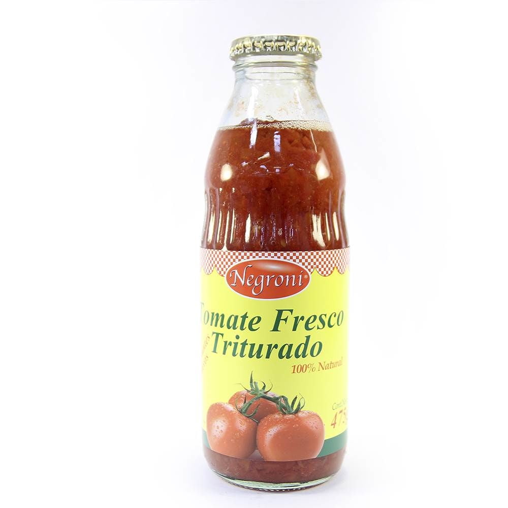 Puré De Tomate - Salsa Tomate Fresco Triturado Botella 475 g Negroni