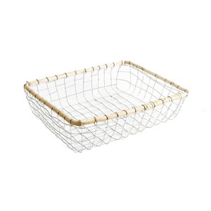 Magideal - Cesta De Almacenamiento De Huevos, Soporte Para Bocadillos Y Frutas, Cesta Tejida De Alambre, Bandeja Para Almacenar Alimentos, Contenedor De Huevos D 40X31X11Cm
