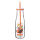 thumbnail image 1 of Botella Vidrio Con Bombilla 420ML Naranjo, 1 of 2