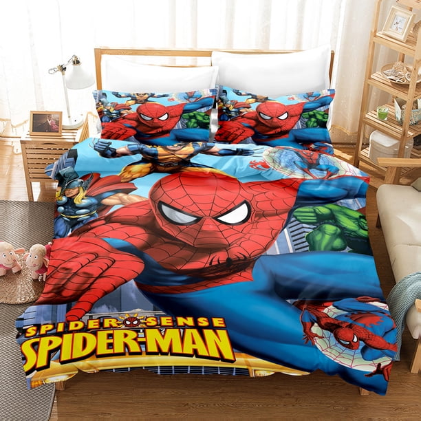 Spider Ma-n Spider M-an Bedding Set Sheet Set for Kids Adults,All Season Lightweight
