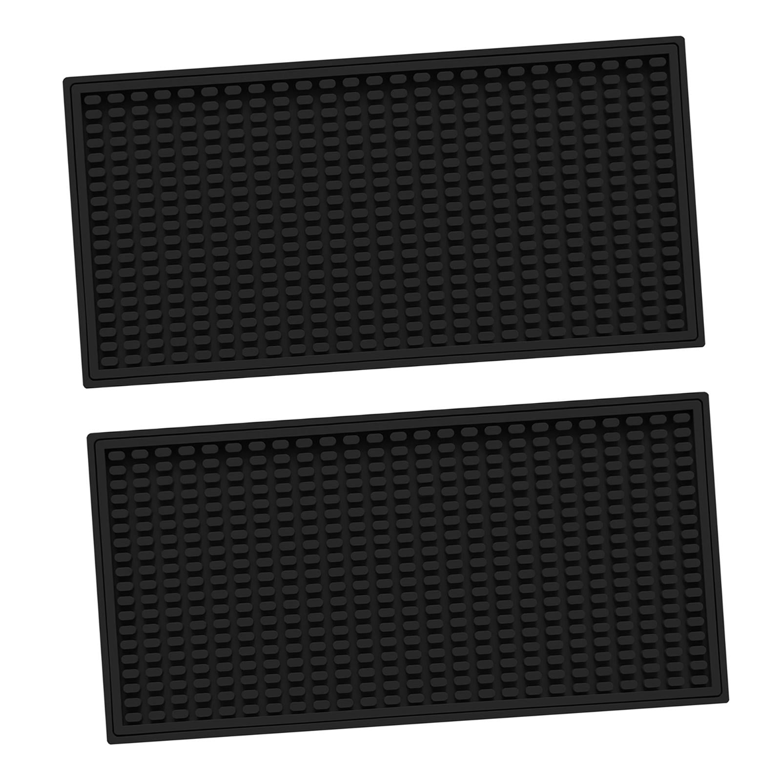 Magideal - Paquete De 2 Manteles Individuales Para Bar, Tapetes Para Café, Antideslizantes, Multiusos, Tapete Antigoteo Para Mostrador De Restaurante, Cafetería, Negro