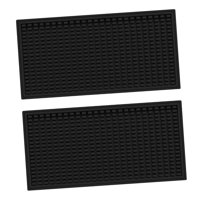 Magideal - Paquete De 2 Manteles Individuales Para Bar, Tapetes Para Café, Antideslizantes, Multiusos, Tapete Antigoteo Para Mostrador De Restaurante, Cafetería, Negro