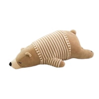 Magideal - Lindo Oso Durmiente Muñeco De Peluche Almohada De Dibujos Animados Duradero Cómodo Cojín Acompañar Juguete De Peluche Para Navidad Niños Sofá Sala De Marrón 50Cm