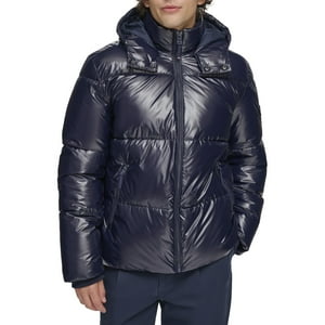 Chaqueta Tommy Hilfiger Shiny Quilted Puffer Navy Para Hombre