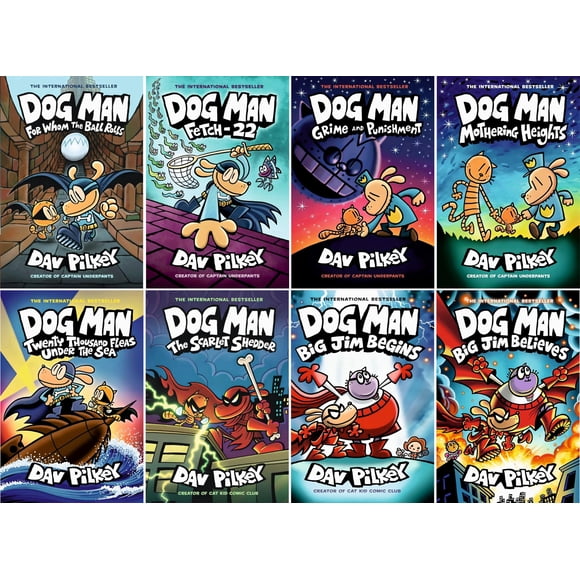 Colección Dog Man de 8 libros, libros 7-14, novelas gráficas