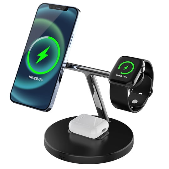 Genérico - Cargador Inalambrico 3 En 1 Para Iphone - Apple Watch - Airpods / Magsafe