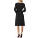 thumbnail image 3 of INSPIRE CHIC Vestido de Mujer de Punto con Cuello Redondo, Mangas 3/4 de Linterna, Cinturón y Dobladillo Plisado S Negro, 3 of 6