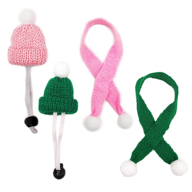 Conjunto de gorro y bufanda de lana para hámster, adorable y pequeña decoración para mascotas.