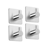 Alday - Pack De 4 Ganchos Adhesivos Impermeables - Color Plateado