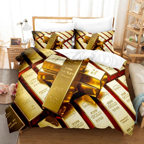 K Gold Bedding Set Bed Set Aldult Kid Bedroom Duvetcover Sets Yellow Gold bed sheet set