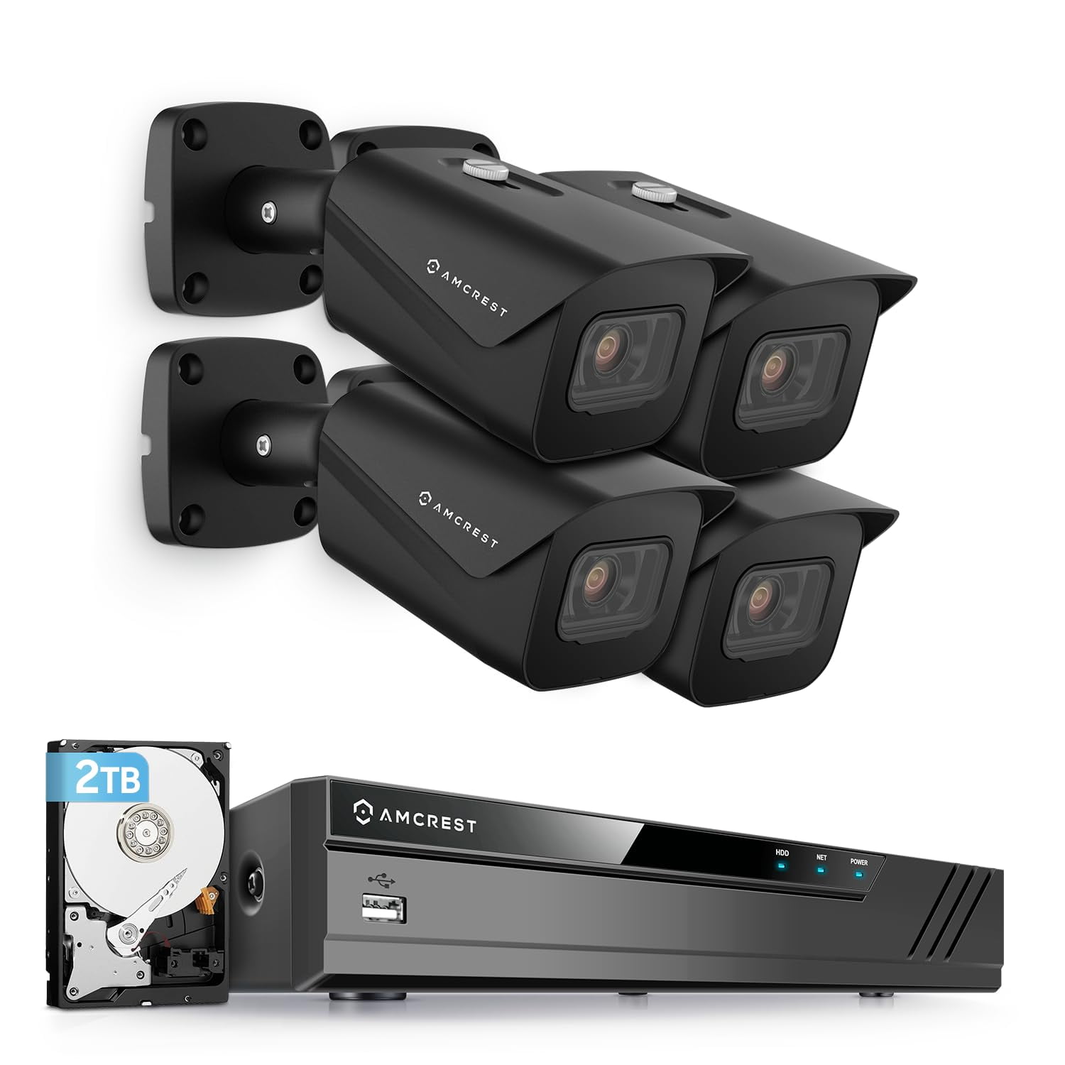 Sistema De Cámaras De Seguridad Amcrest 4k 8ch Con 4 Cámaras De 8mp