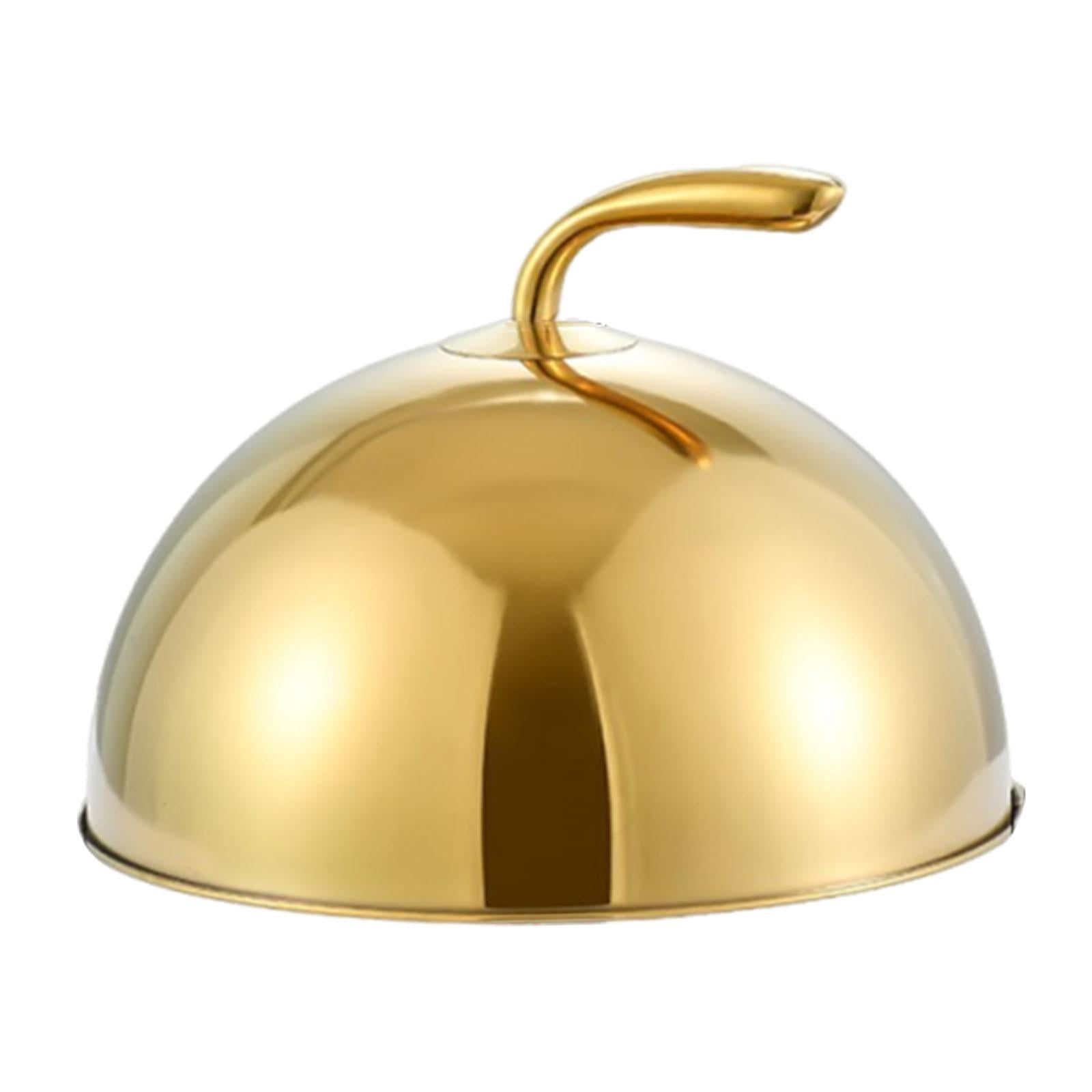 Magideal - Cubierta De Acero Inoxidable Para Alimentos, Cubierta Para Rociar, Accesorio De Exhibición, Protección Portátil, Plato Para Servir, Cúpula Para Bodas Diámetro Interior Dorado: 20 Cm