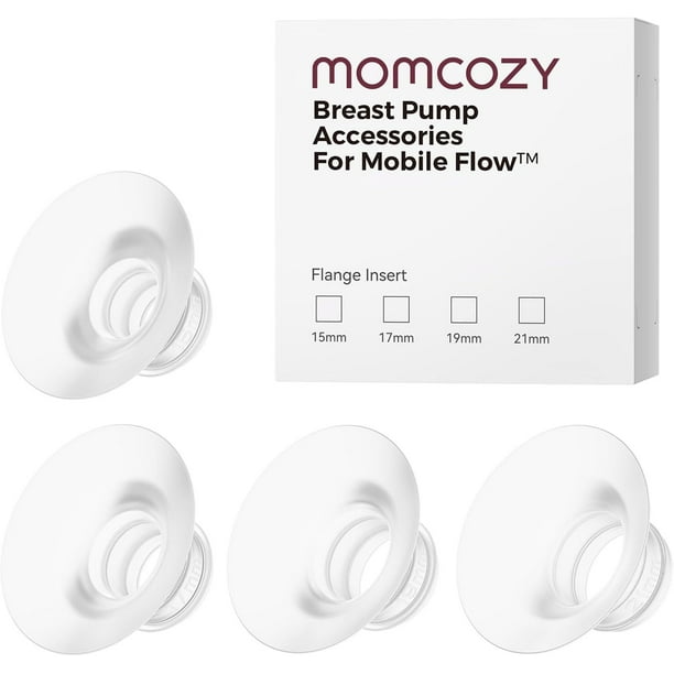 Momcozy Accesorios de Repuesto para Extractor de Leche Mobile Flow | M9, Inserto de Brida de 21, 19, 17 y 15 mm