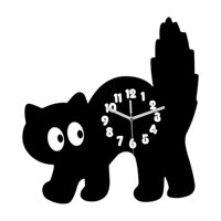 Magideal - Reloj De Pared Con Forma De Gato, Adorno Acrílico, Fácil De Leer, Números Arábigos, Decoración De Pared, Reloj Colgante Para Baño, Estudio, Sala De