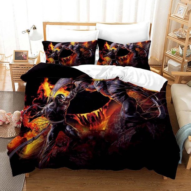 Deadpool Spiderman30 Quilt Duvet Cover Set Pillowcase Bedclothes 3-Piece Bedding Set