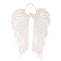 Magideal - Tapiz Colgante De Pared De Macramé, Tapiz De Ala De Ángel Tejido, Decoración De Cuerda De Algodón Bohemia Para Boda, Oficina, Sala De Estar, Dormitori