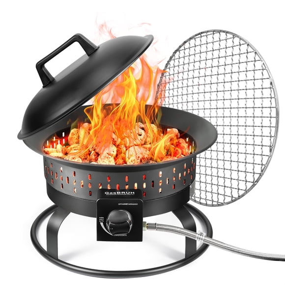 Fogón a gas portátil de propano GasBRUH de 19" con parrilla, 60,000 BTU
