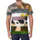 thumbnail image 1 of Camiseta de verano de manga corta con diseño de patchwork para hombre, 1 of 5