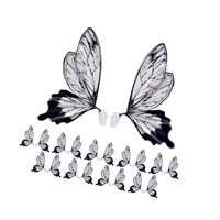 Magideal - 40X Papel De Regalo Con Forma De Mariposa Papel De Regalo Floral Suministros Sencillos De Floristería Para Tiendas Día De San Valentín Acción De Graci Negro