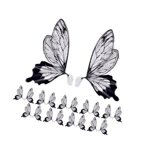 Magideal - 40X Papel De Regalo Con Forma De Mariposa Papel De Regalo Floral Suministros Sencillos De Floristería Para Tiendas Día De San Valentín Acción De Graci Negro
