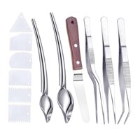 Bothyi - Juego De Herramientas De Enchapado De 12 Piezas, Suministros Para Hornear, Espátula Compensada Para Restaurante Y Hogar