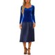 thumbnail image 2 of INSPIRE CHIC Tops de terciopelo de Halloween para mujeres con cuello de corazón elegante y mangas largas T-Shirt M Azul Real, 2 of 6
