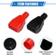 thumbnail image 4 of Unique Bargains Par de Cubiertas de Aislamiento de Terminales de Batería 19mm 0.75" Tapa de Poste de Batería Universal para Automóvil Rojo Negro, 4 of 7