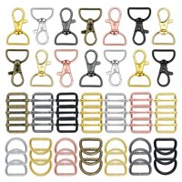 Magideal - 56 Piezas Monedero Hardware Llavero Ganchos Con Anillos En D Juego De Bolsas Fabricación De Cordones Ganchos A Presión Cierres Giratorios De Metal Con